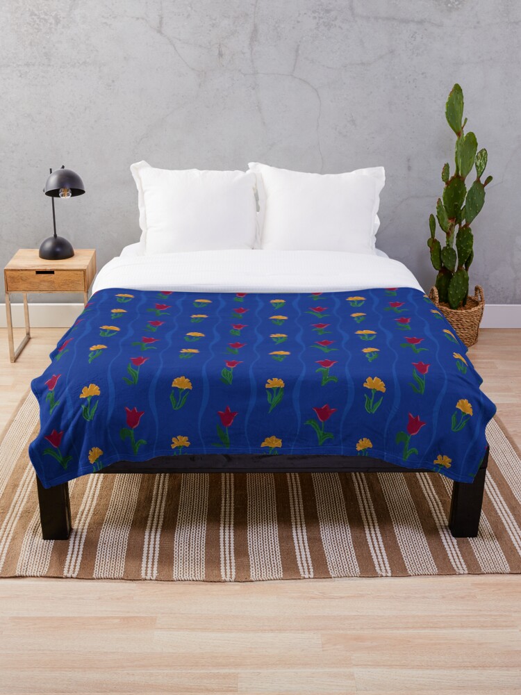 Indigo garden throw