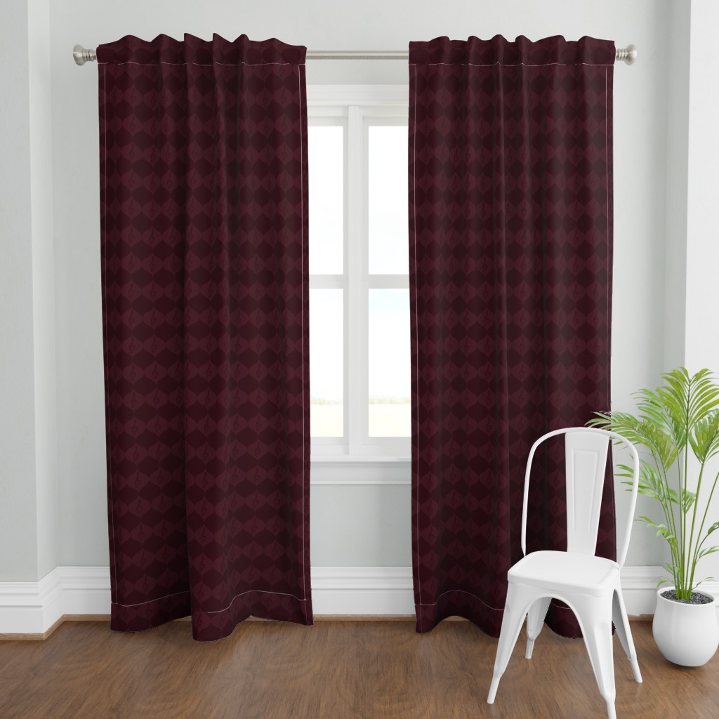 Burgundy Melodies Curtains