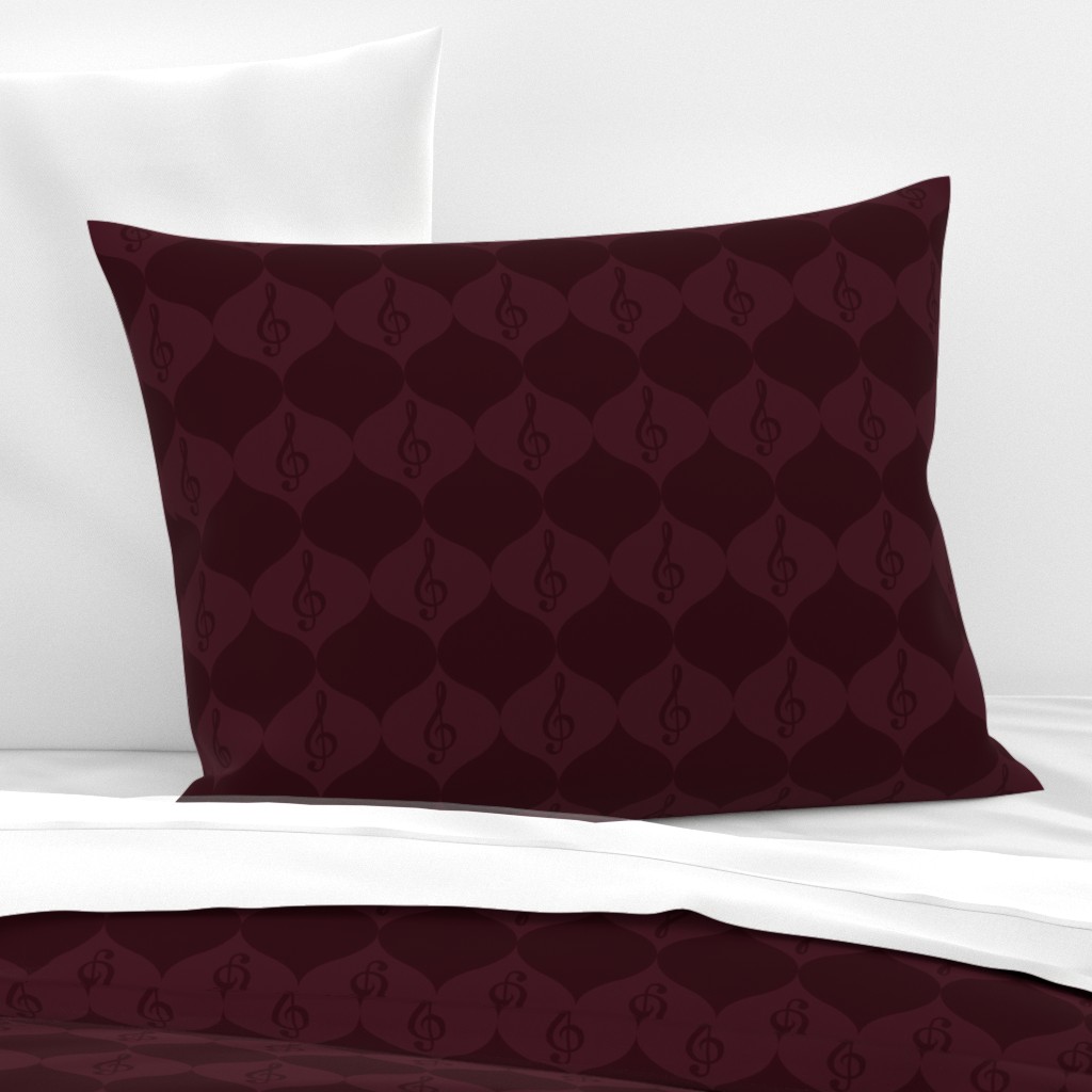 Burgundy Melodies Pillow Sham
