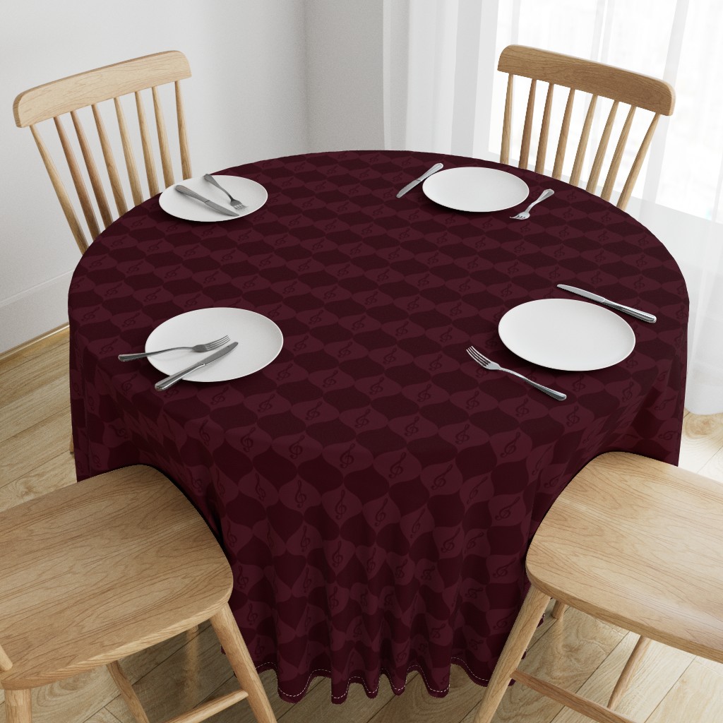 Burgundy Melodies Tablecloth