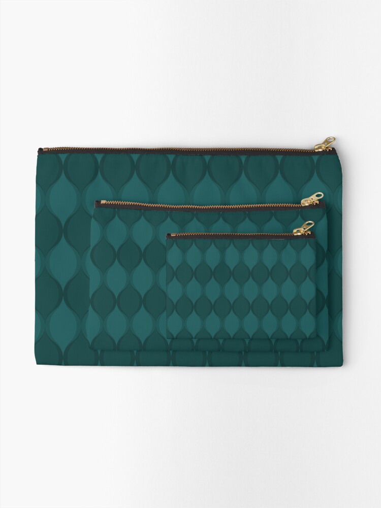 Petals of teal zipper pouch