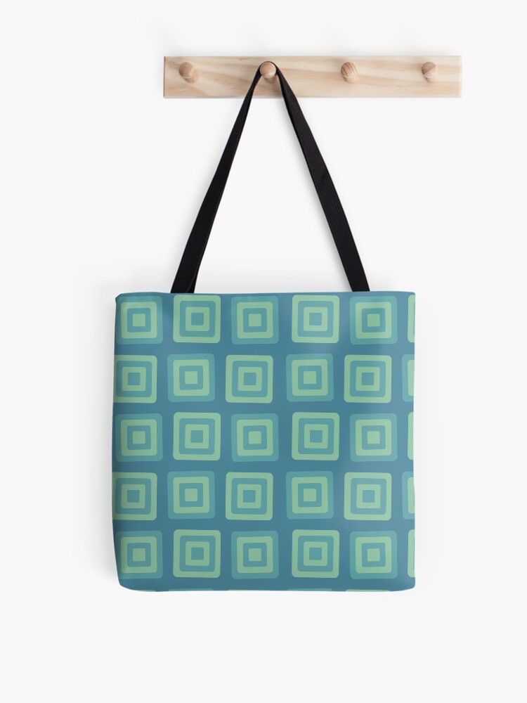 Teal Hypno Tiles Tote Bag